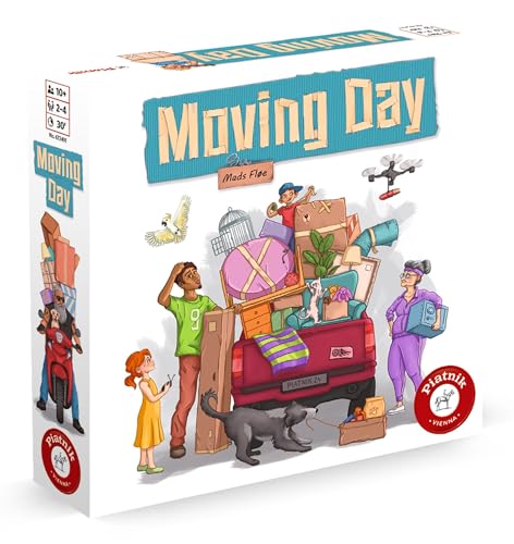 Piatnik 6724 Moving Day, Zeit für einen Umzug – Optimierungs-und Taktikspiel – Für 2 bis 4 Spieler ab 10 Jahren