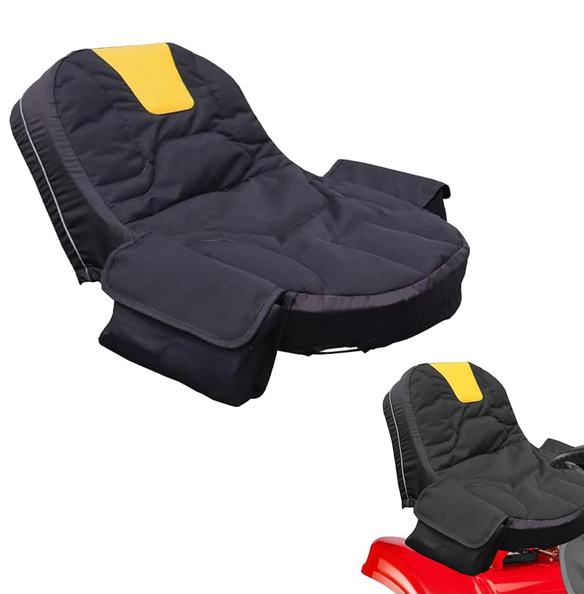 Housse de Siège Tracteur Tondeuse pour Yard-Man 3700 Mustang 1973-1975, Universel Oxford Coussin de Siège Confort Étanche Résistante Antidérapante,A/BlackYellow