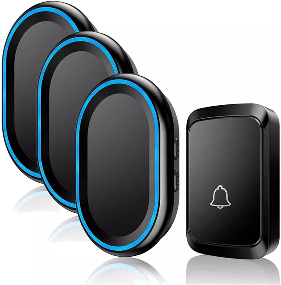 Bell 58 Chimes 300M Remote Smart LED Doorbell Battery 1 2 Button 1 2 3 Receiver (Color : D, Size : 1)
