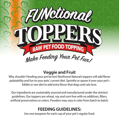 Image of Northwest Naturals Freeze-Dried Veggie & Fruit Functional Topper - for Dogs & Cats - Healthy, Limited, Human Grade Ingredients, All Natural, Proudly Made in USA, 5 Oz (Pack of 2)