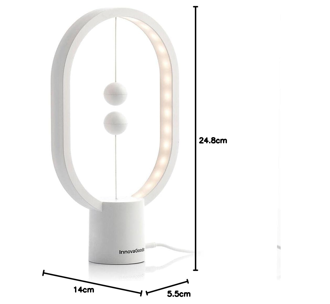 InnovaGoods® Lámpara de equilibrio con interruptor magnético, Magilum, ilumina tu hogar de forma original y elegante, con un diseño de equilibrio e interruptor magnético, ideal para el hogar.