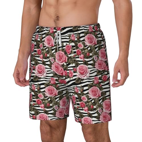Pantalones cortos de baño para hombre con estampado de cebra 2