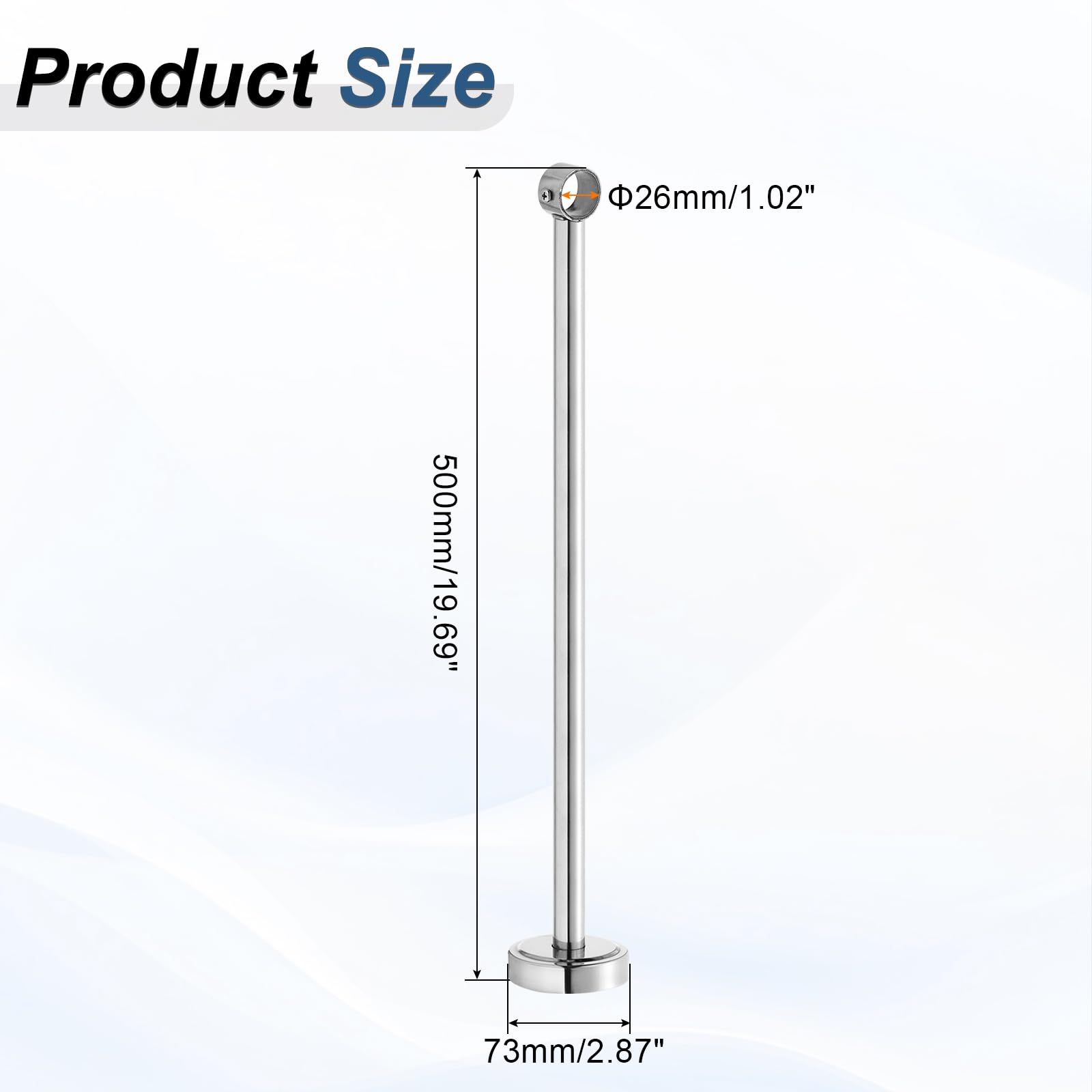 QUARKZMAN 2 Set Support pour Tringle à Rideaux de Tuyau 26mm Longueur 500mm