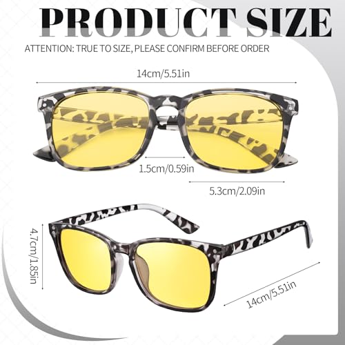 Image of Polarized Sunglasses for Women Men, Night Driving Glasses Anti Glare Yellow Lens UV 400 for Day Night Use