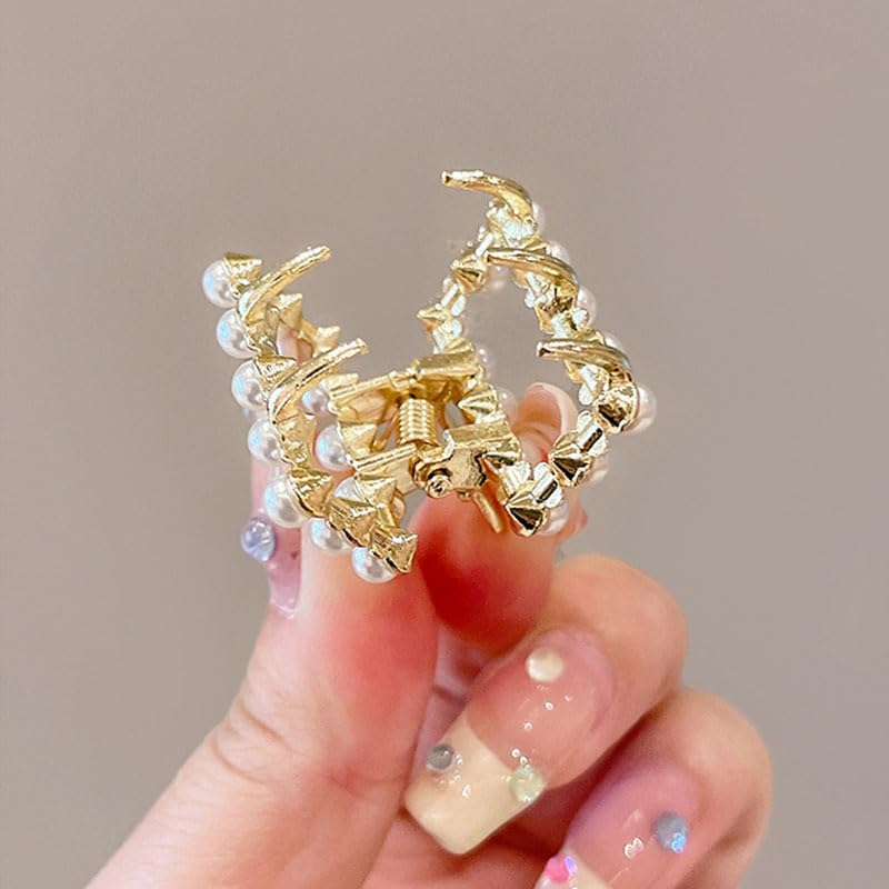 Miniatura 3 de Horquilla de perla, horquilla de perlas de champán, pequeña horquilla antideslizante para mujeres y niñas, accesorios para el cabello (3 piezas)