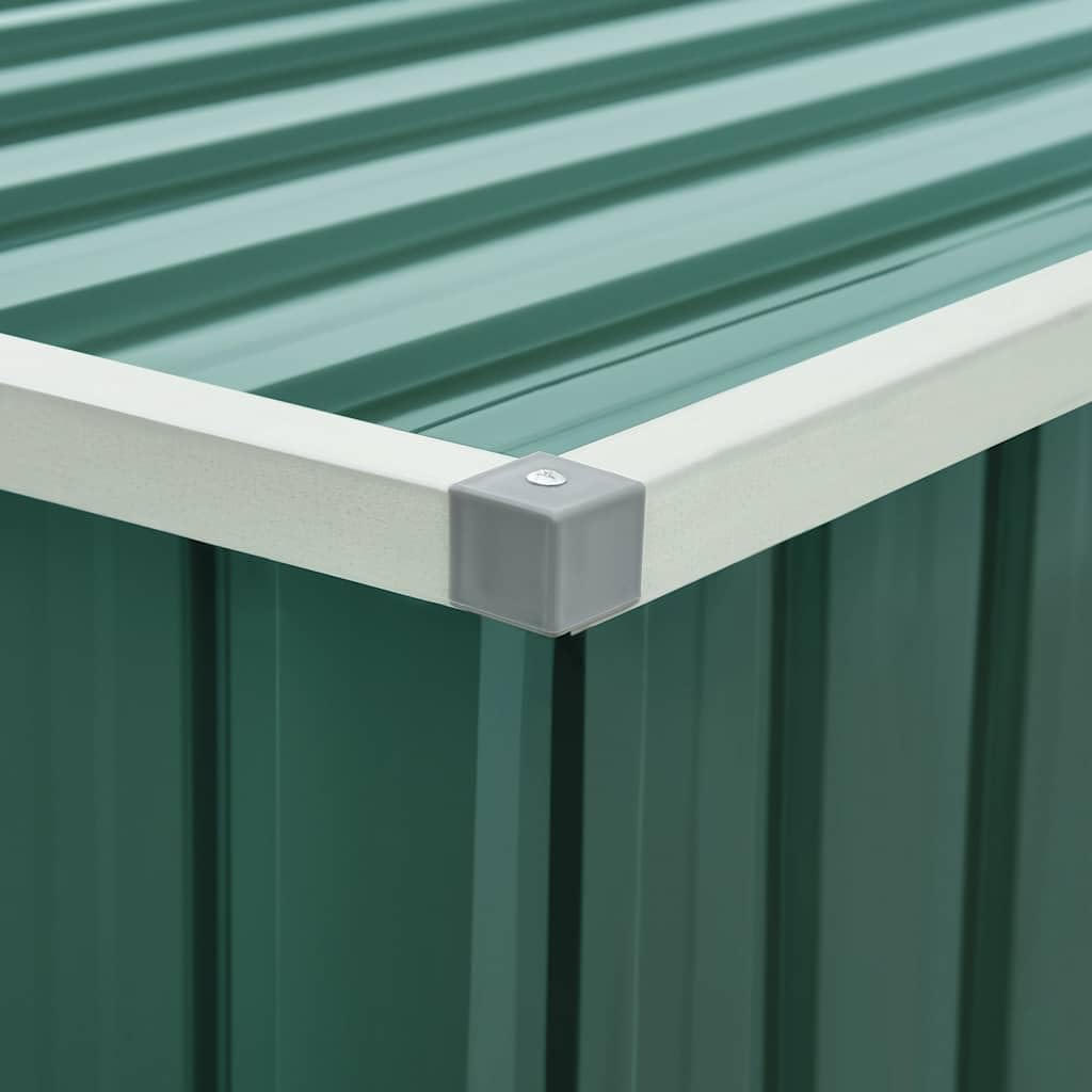 Scatola da giardino verde in acciaio zincato, 171 x 99 x 93 cm, grande contenitore da giardino con coperchio, impermeabile, per terrazza, balcone, giocattoli e attrezzi, stabile, per esterni