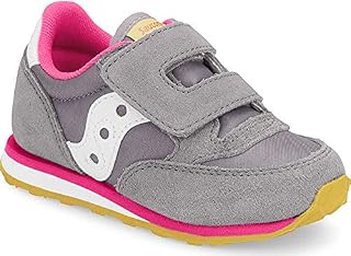 Saucony Boy's Baby Jazz Hook & Loop Sneaker, Grey/Pink, 9 M US Toddler