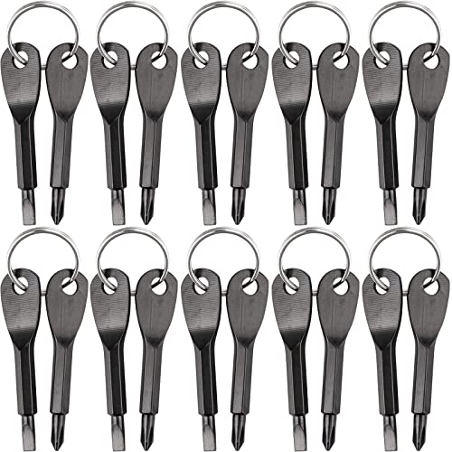 10PCS Pocket Keychain Screwdriver Tools Set Outdoor Tool Gadgets Kit Travel Screwdriver Keychain with Key Ring for Dad Gift Electrician DIY