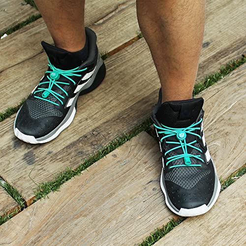 Image of RJ-Sport Tieless Elastic Shoe Laces - Heavy Duty No Tie Shoelaces for Kids and Adult with Strong Lock and Speed Shoestrings