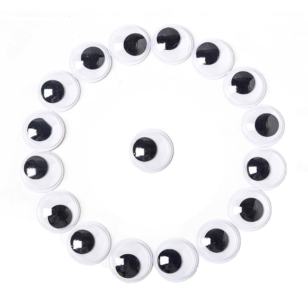 200 Stück Selbstklebende Wackelaugen, 20mm Kulleraugen Selbstklebend, Kunststoff Augen zum Basteln,Puppe Augen, Schwarze Wackelaugen, Bastelaugen, Wiggle Googly eyes für DIY Kunsthandwerk Dekoration