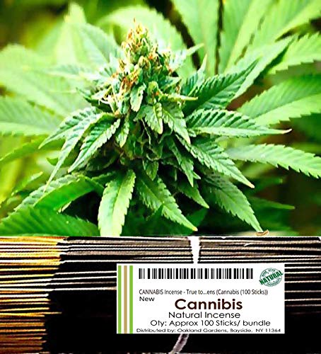 (C) CANNABIS Incense - True to life blend of Cannabis sativa with slight hints of dark patchouli and cloves - Natural Premium Incense By Oakland Gardens (Cannabis (100 Sticks))