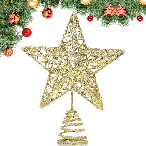 GXFCING Christbaumspitze Baumspitze Stern Glitzer 3D Metallic...
