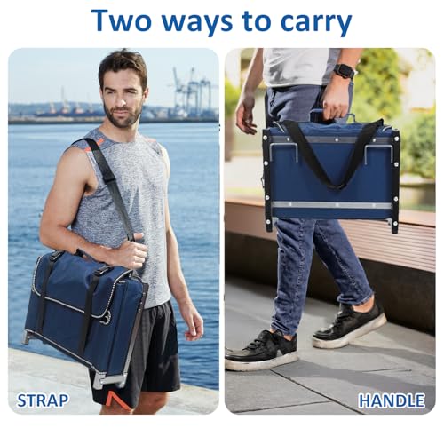 portable folding stadium chair with back support