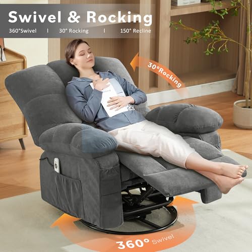 Sillón reclinable con masaje y calor Gris miniatura 6