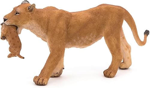 Miniatura 9 de Papo Figura Wild Animal Kingdom, Leona con cachorro, multicolor (50043), 2.6 in