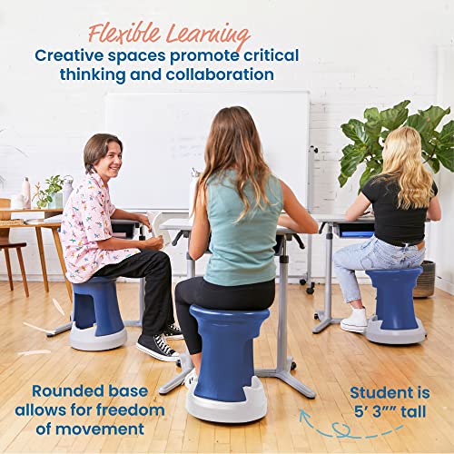 Image of ECR4Kids Active Storage Wobble Stool, 18in Seat Height, Childrens Furniture, Navy /Light Grey