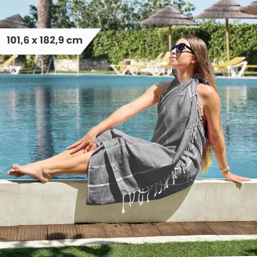 Utopia Towels 2er-Pack Hamamtuch Strandtuch Groß 100x180 cm Saunatuch aus 100% Baumwolle saugfähige und leichte türkische Strandtücher und… – Ansicht 2