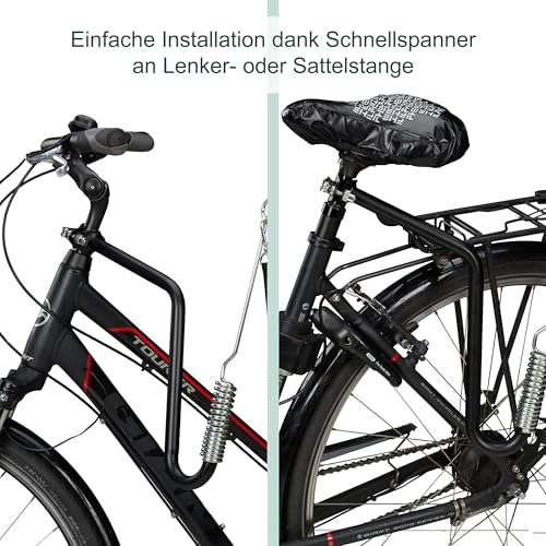 Relaxdays Fahrradleine Hund, Hundestange für Fahrrad, Hundeleine mit Abstandshalter & Feder, Hände frei, schwarz/Silber