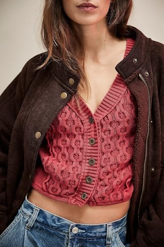 Image of Women's Cropped Cardigan Long Sleeve V Neck Lightweight Sweaters Knit Slim Fit Open Front Button Down Tops