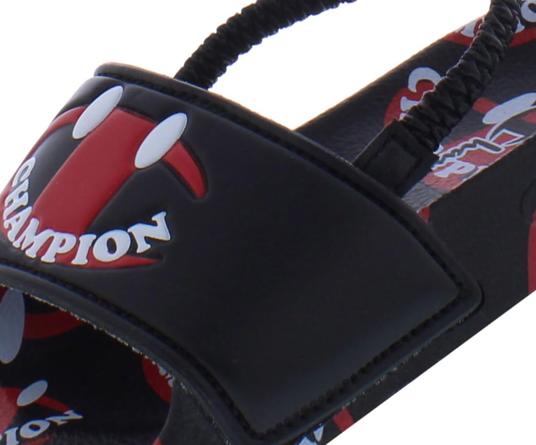 Champion Ipo Smile Slide Infant/Toddler Shoes Size 10, Color: Black/Red-Black