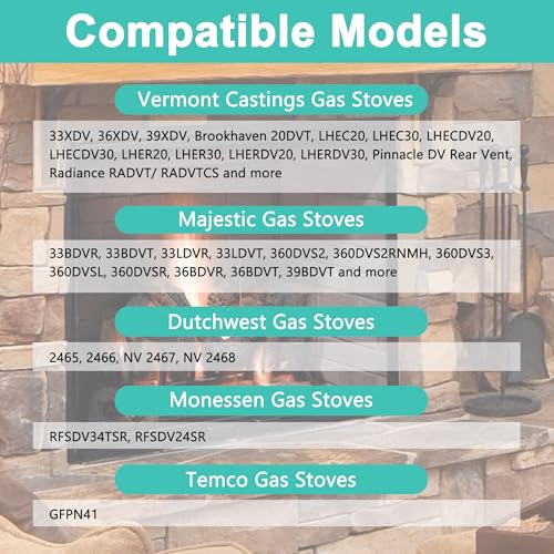 Hipoilk 10002265 Propane Gas 3 Way Pilot Assembly Replacement Parts with Thermocouple Thermopile for Majestic, Temco, Vermont Castings, Dutchwest, Monessen Gas Stoves
