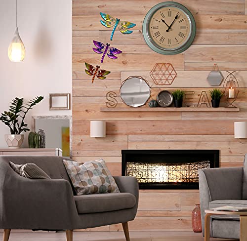 Dragonfly Metal Art Sculpture Wall Decor Set Of 3 Decorative Hanging Dragonflies For Nautical Home Outdoor Backyard Porch Garden Yard Patio Lawn Fence Decorations Dragon Fly Critter Animal Creature #TOP3