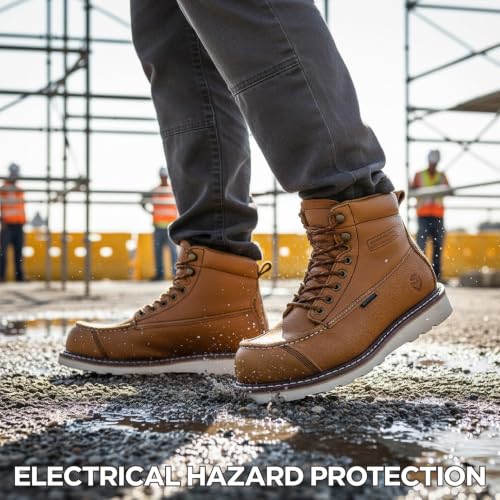 Image of SUREWAY 6in Moc Toe Work Boots for Men, Wedge Sole