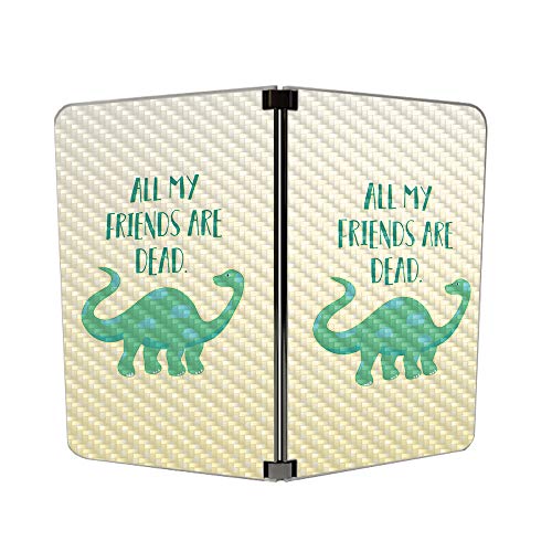Image of MightySkins Carbon Fiber Skin for Microsoft Surface Duo - All My Friends are Dead | Protective, Durable Textured Carbon Fiber Finish | Easy to Apply | Made in The USA
