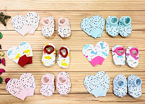 Infantbond Baby 6 Pairs of Mittens & 6 Pairs of Socks(Total Items:12)(0-3 Months)