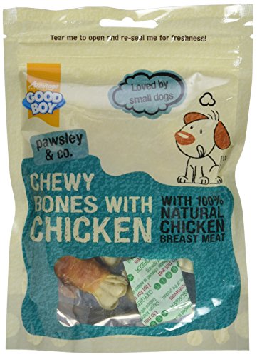 Good Boy Chicken Wrapped Bones - Natural Dog Treats - Low Fat - Bulk Box - 10 x 80g, 1 count (Pack of 10)