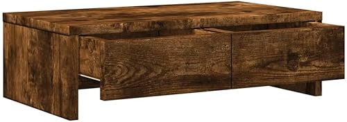 Miniatura 5 de vidaXL Soporte para monitor con cajones roble ahumado 19.7x10.6x5.9 madera de ingeniería