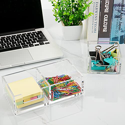 Esonmark Sticky Note Holder 2In1 Clear Acrylic Memo Holder For Desk Organization Office Home Post Pop Note Dispenser For 3X3 Note Pad Holder 1 Pcs(Snh02) #TOP5