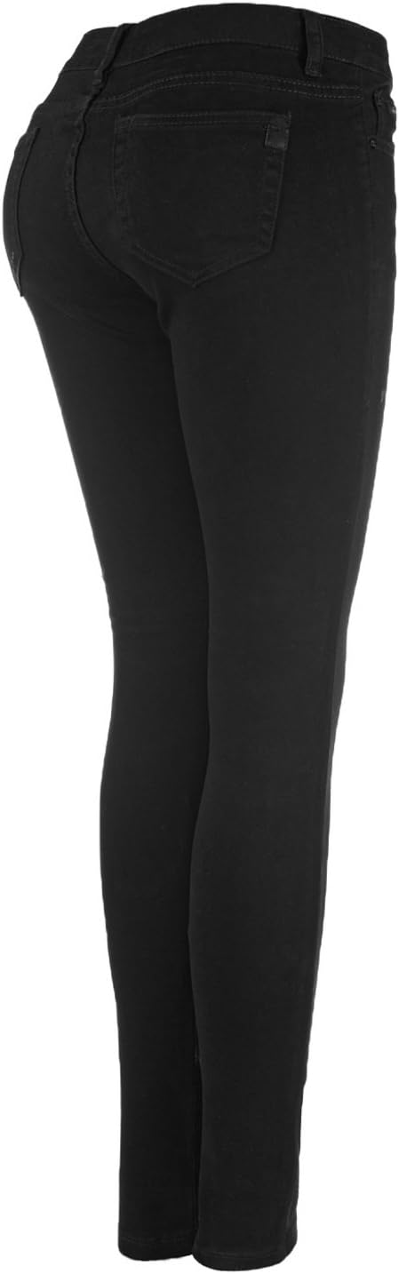 2LUV Women's Stretchy 5 Pocket Skinny Jeans Black 17 - Image 3