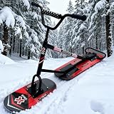 Snow Scooter - Premium 360° Volldrehung Lenkung Doppelklinge Stabilitätsschlitten für Wintersport 150kg Kapazität