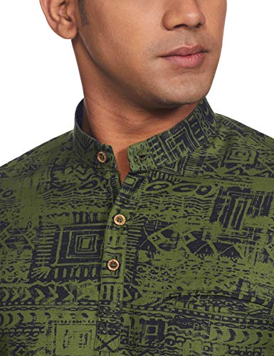 Image of Ethnix by Raymond Men's Cotton Regular Tunic Shirt