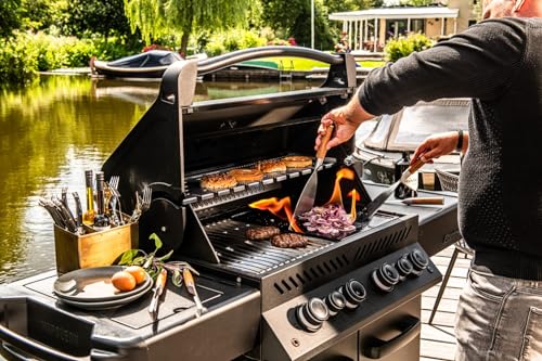 Forged BBQ Plancha spachtel, Grillspachtel, für Gasgrill, Feuerplatte und Teppanyaki, Olivenholz griff