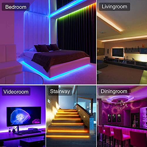Image of SUPERNIGHT 32.8 FT RGB LED Light Strip, 10M 600leds Multi-Color DC 24V Rope Lighting Non-Waterproof Decorate Bedroom TV Backlighting Car Party (Only Light Strip) (Pack of 3)