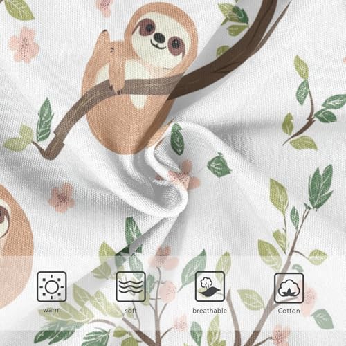 Wusikd Sloth Cherry Girls' Underwear Cotton Flowers Girls Briefs Soft Toddler Underwear 2T3