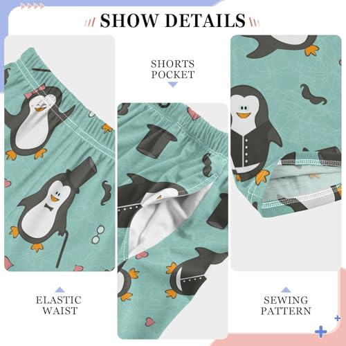 ZZXXB Gentle Penguin Boys Long Pants Soft Trousers Elastic Waist Kids Lounge Bottoms with Pockets S-XL4