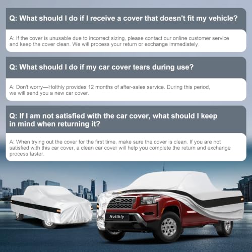 Image of 10 Layers Truck Cover Waterproof All Weather Custom Fit Nissan Frontier(2021-2026) King /Crew Cab Short Bed, Outdoor Full Exterior Pickup Car Cover Sun Rain Snow Ice Protection. Sliver