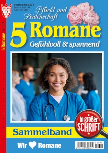 Sammelband 5 Romane Gefühlvoll & spannend in großer Schrift blau Nr. 679 VDZ43123 : 5 x KELTER Arztromane im Sammelband, 320 Seiten, alle 4 Wochen neu!