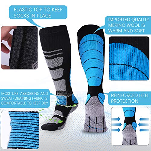 Ski Socks Merino Wool Thermal Knee High Winter Snowboard Sport Socks Men Women, Hunting X-Large #TOP2
