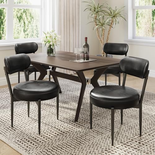 Welzona Upholstered Dining Chairs Set of 4, PU Leather Dining