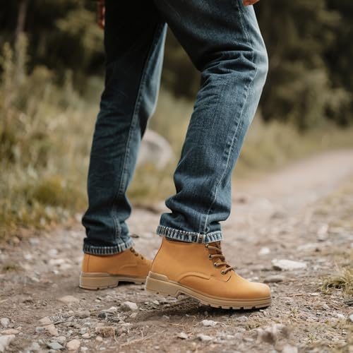 ANJOUFEMME Men's Winter Hiking Boots Waterproof, Anti-Slip Outdoor Climbing Warm Work Trekking Shoes for Men - Image 3