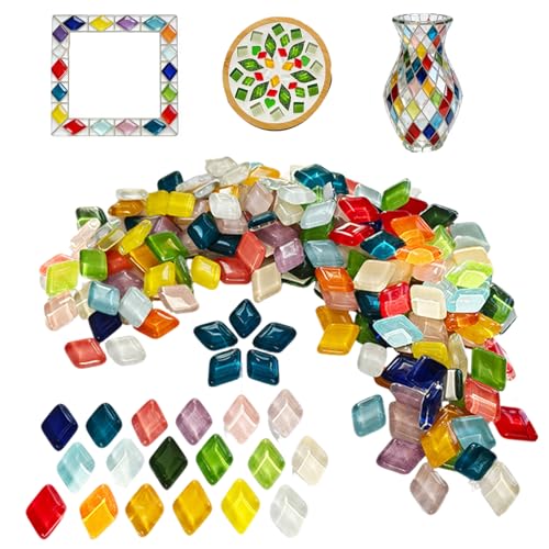 FENGCHUANG Mosaique Carrelage 356 Pièces Plus de 40 Couleurs pour la Main Kit Mosaique Enfant Adaptées aux Projets Artistiques de Bricolage à la Décoration...