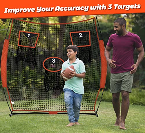 Gulfmore Football Throwing Net - Portable 6x6 FT Football Training Equipment with 3 Targets - Pro Grade Quarterback Youth Outdoor & Indoor Practice by Gulfmore - Used condition - Image 5