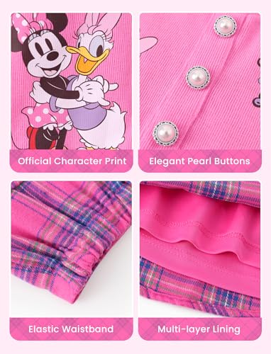 Image of Disney Frozen Elsa Minnie Princess Girl Outfit Knit Top & Tweed Skirt Set 2-13Y
