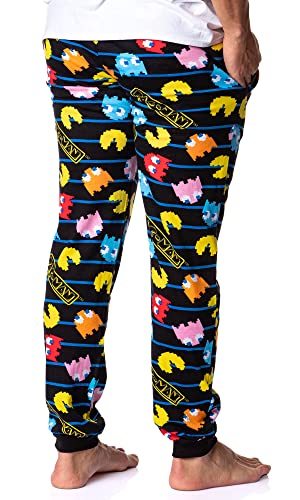 Pacman Men's Ghost Chase Allover Pattern Knit Jogger Pajama Pants3