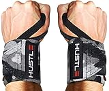 Hustle Athletics Wrist Wraps for Weightlifting - Brace Your Wrists to Push Heavier, Avoid Injury & Improve Your Workout Instantly - Best Wrist Support for Powerlifting & Crossfit - for Men & Women