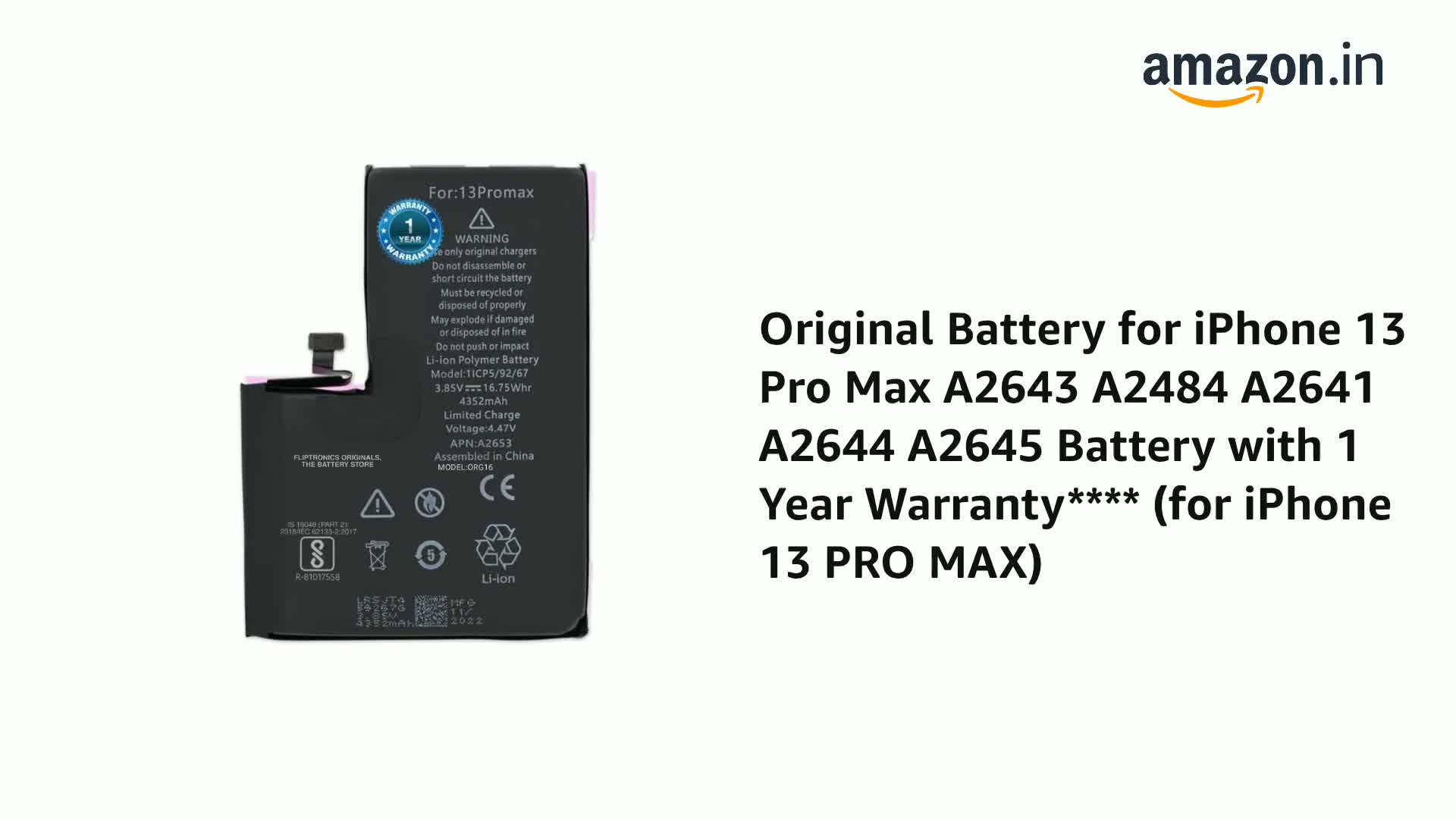iPhone13 ProMax 128GB (バッテリー84%) Original Battery for iPhone 13 Pro Max A2643 A2484 A2641 A2644